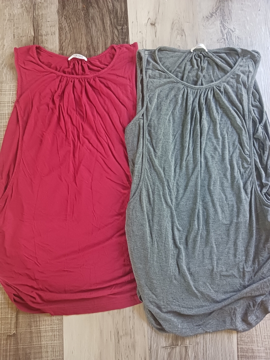 Ekouaer Tops - 2 | Nursing Tank Tops - Red and Gray